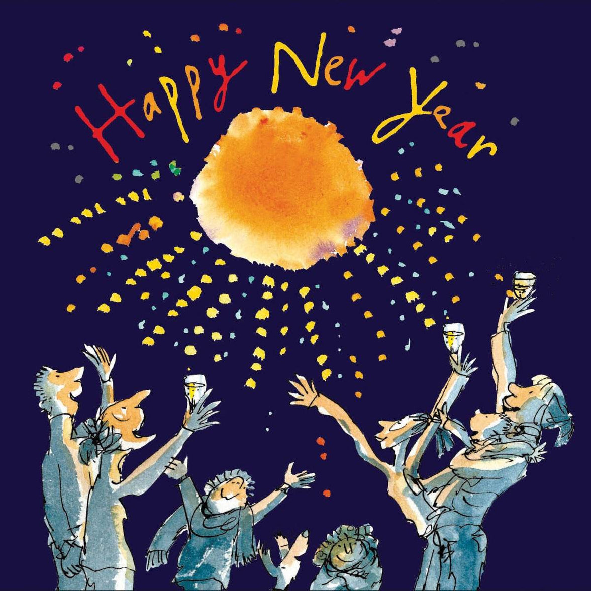 Quentin Blake Happy New Year Card - House of Cards