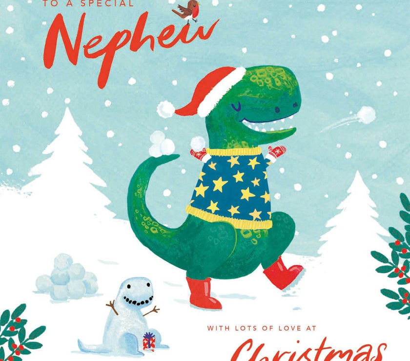 Special Nephew Dinosaur Christmas Card