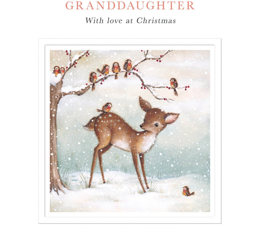 Granddaughter Deer Christmas Card