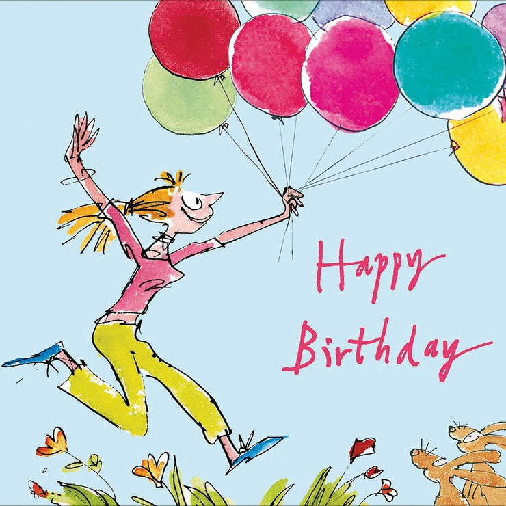 Quentin Blake Balloon Lady Birthday Card