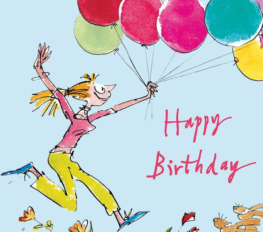 Quentin Blake Balloon Lady Birthday Card