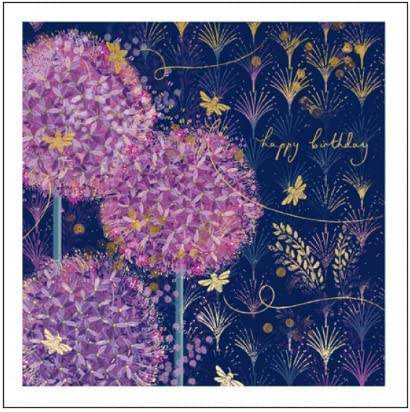 Opium - Bees and Alliums Happy Birthday Card - House of Cards