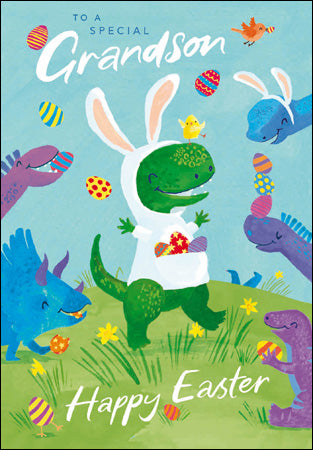 Dinosaur Grandson Easter Card