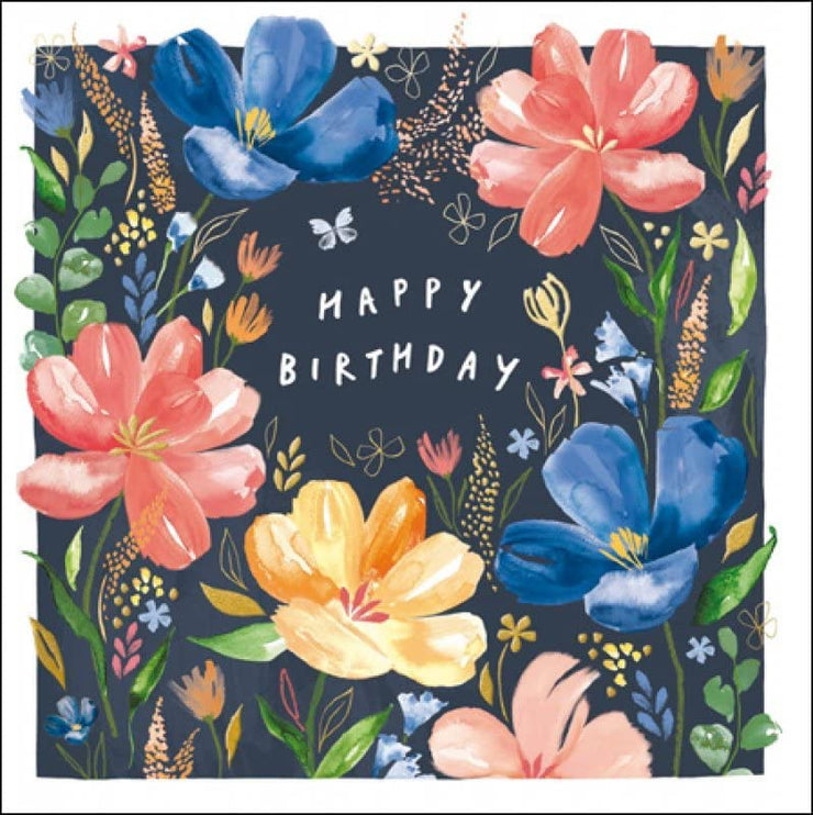 Spring Flowers Happy Birthday Card