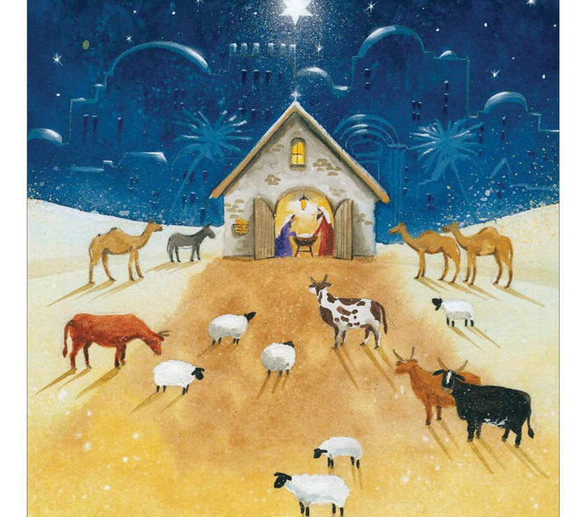 5 Manger Nativity Charity Christmas Cards - House of Cards