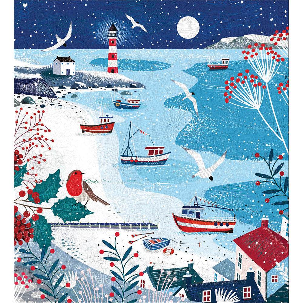 5 Snowy Harbour Charity Christmas Cards - House of Cards