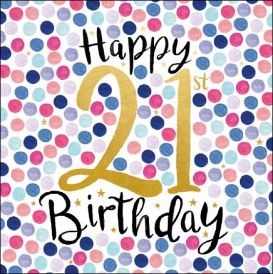 Candy Floss 21st Happy Birthday Card