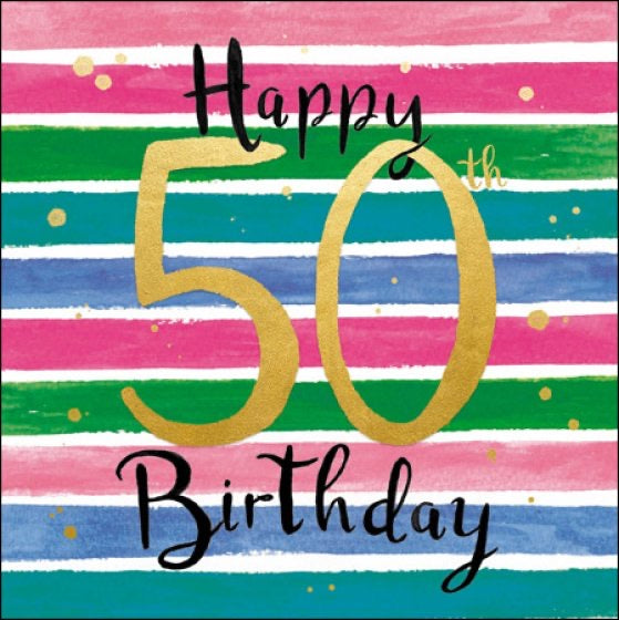 Candy Floss 50th Happy Birthday Card