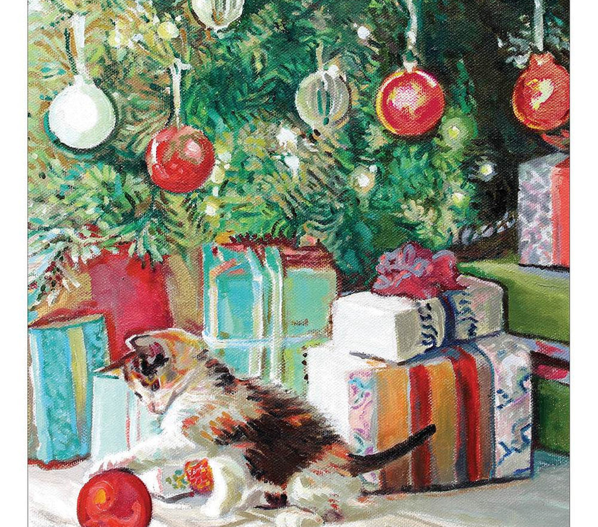 5 Cat and Bauble Charity Christmas Cards - House of Cards