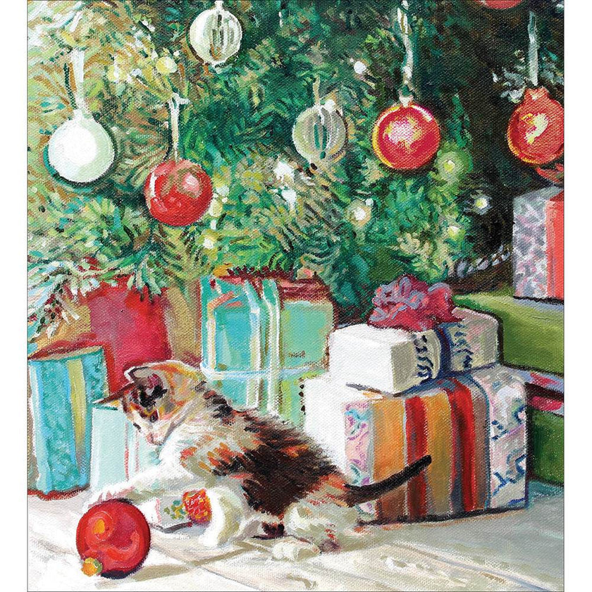 5 Cat and Bauble Charity Christmas Cards - House of Cards
