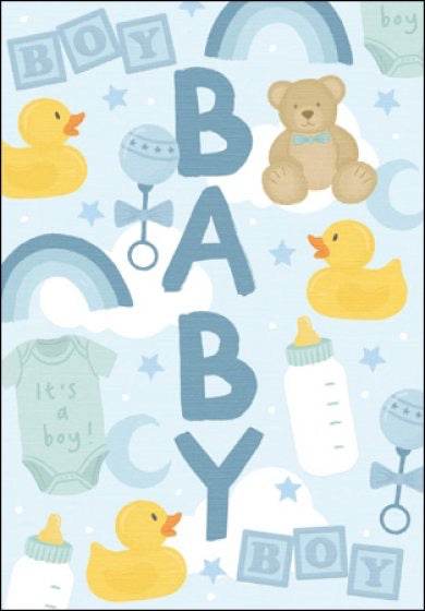Honey Blossom Baby Boy Greeting Card - House of Cards