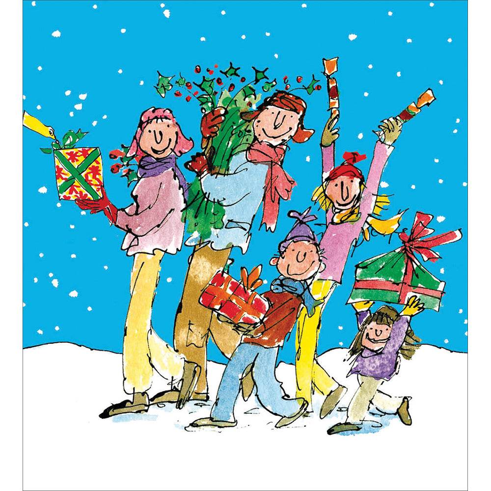 5 Quentin Blake Festive Family Charity Christmas Cards - House of Cards