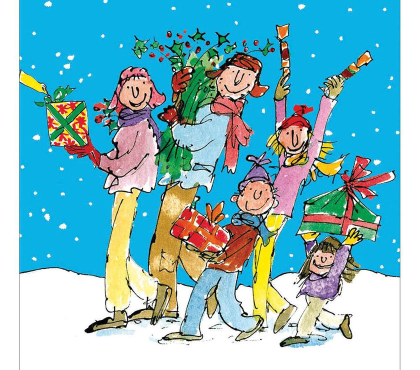 5 Quentin Blake Festive Family Charity Christmas Cards - House of Cards