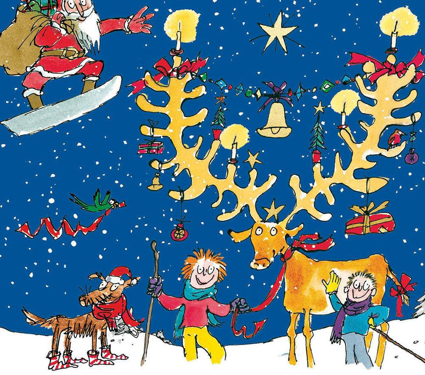 Quentin Blake Reindeer Christmas Card - House of Cards
