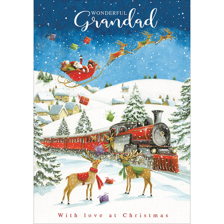 Wonderful Grandad Train Christmas Card