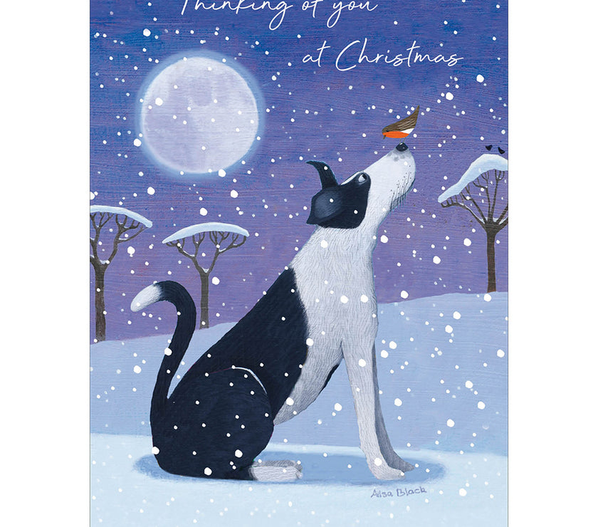 Thinking of You Dog Christmas Card