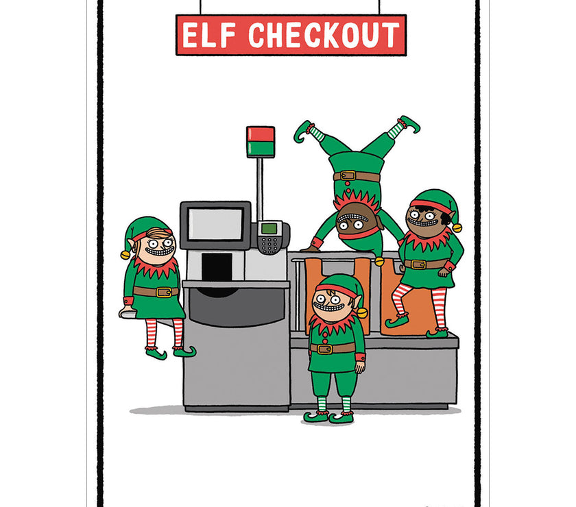 Elf Checkout Christmas Card