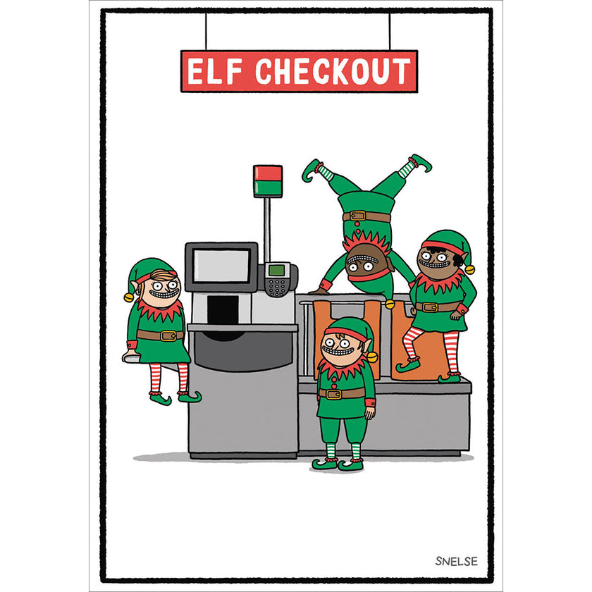 Elf Checkout Christmas Card