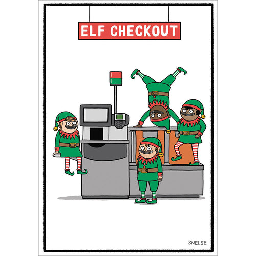 Elf Checkout Christmas Card