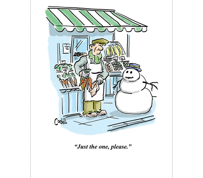 Snowman Picking Nose Christmas Card