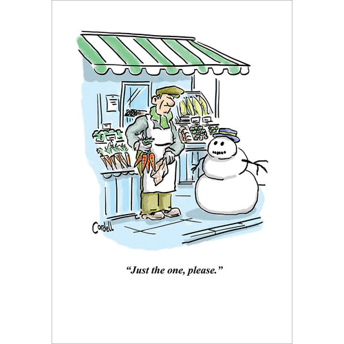 Snowman Picking Nose Christmas Card