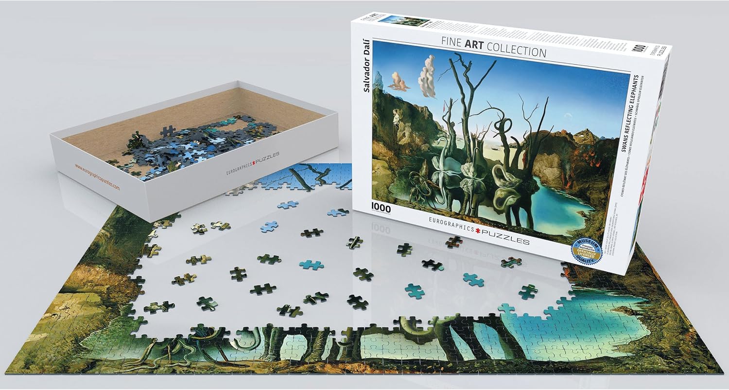 Salvador Dali Swans Reflecting Elephants Jigsaw Puzzle, 1000 Pieces, Multicolour Fine Art Puzzle