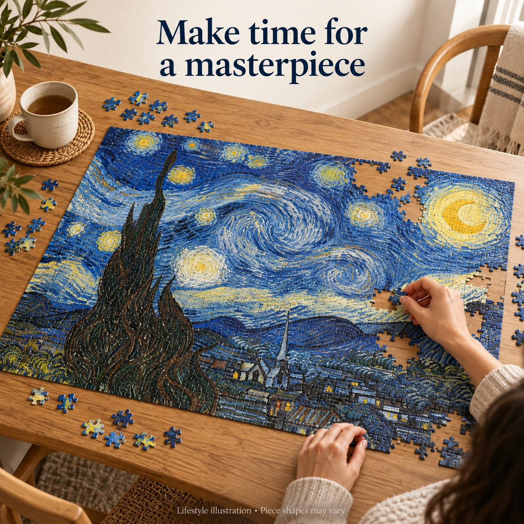 Starry Night by Vincent van Gogh, 1000-Piece Jigsaw Puzzle, Fine Art Puzzle