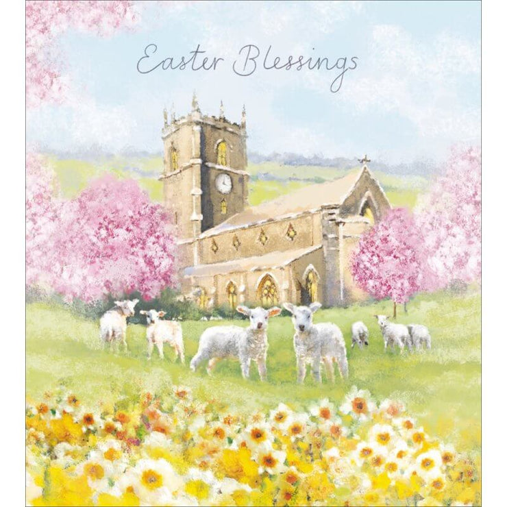 Church and Lambs Easter Cards