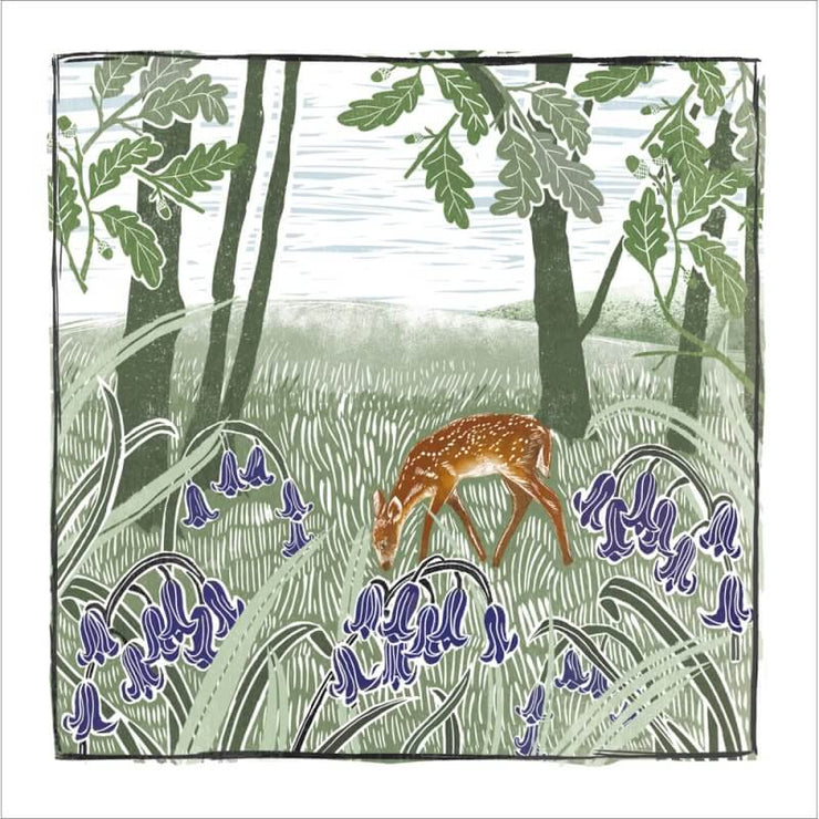 Deer and Bluebells Birthday Card