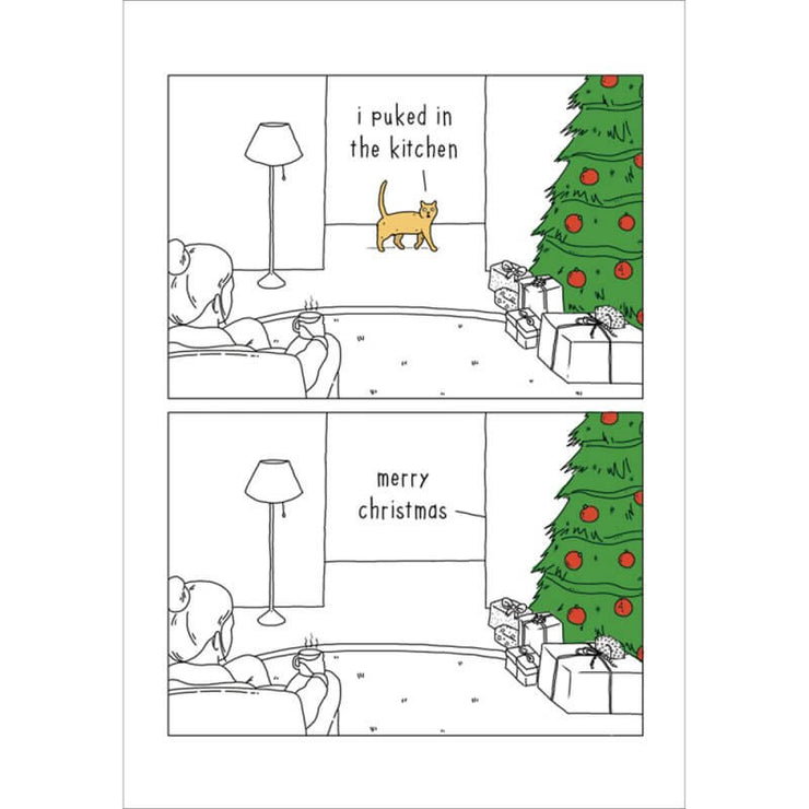 Puked in the Kitchen Christmas Card