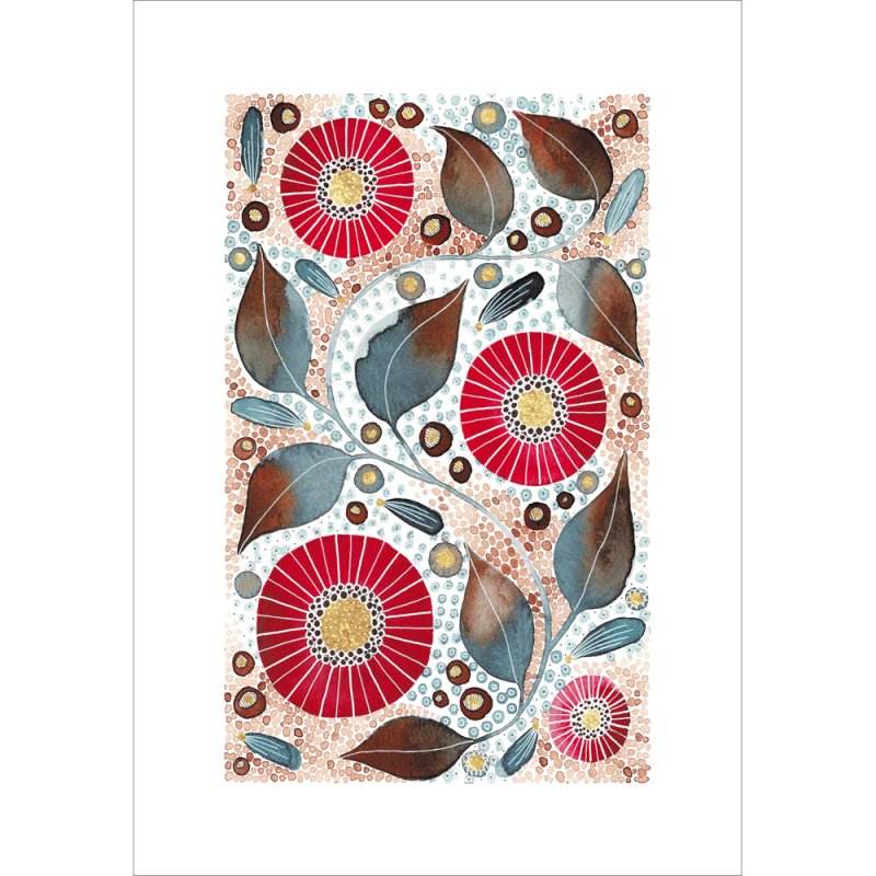 Scarlet Flower Garden Greeting Card - House of Cards
