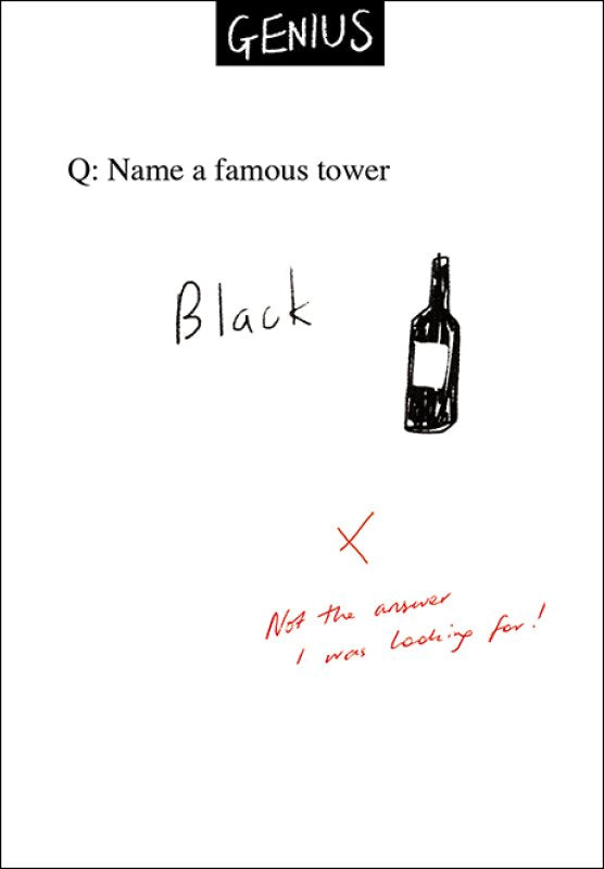 Genius Black Tower Greeting Card