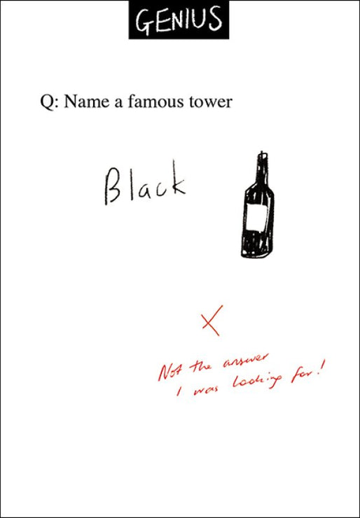 Genius Black Tower Greeting Card