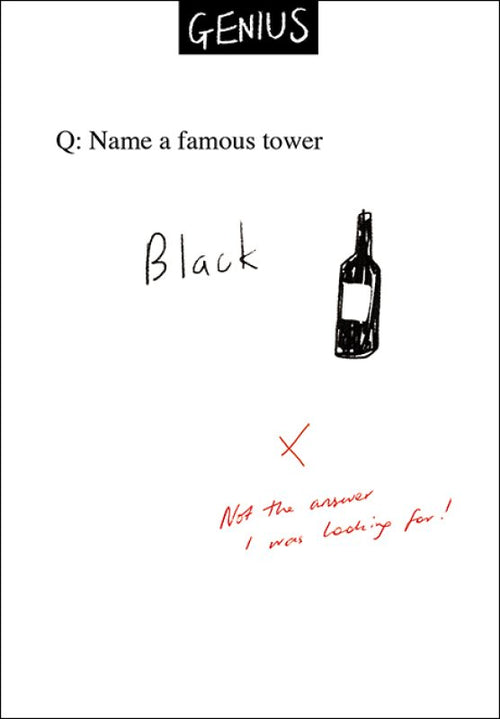 Genius Black Tower Greeting Card