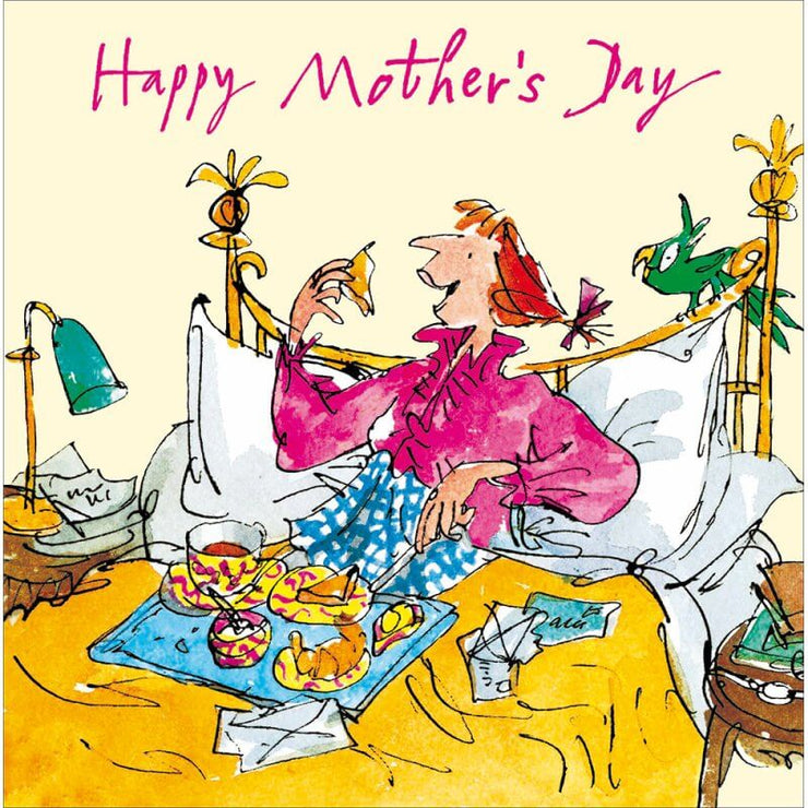 Quentin Blake Breakfast in Bed Mothering Sunday Card