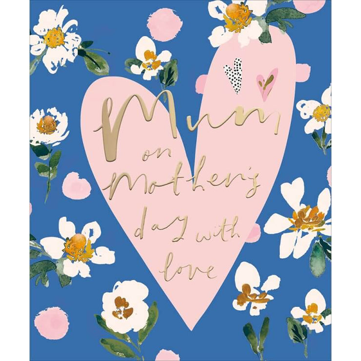 Pink Heart Mothering Sunday Card