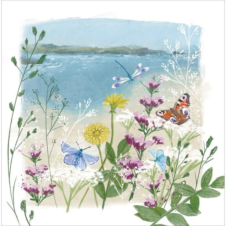 Beach Flowers Birthday Card