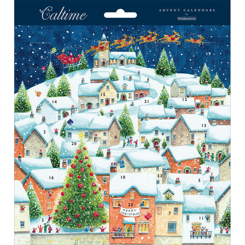 Town on Hill Scene Advent Calendar