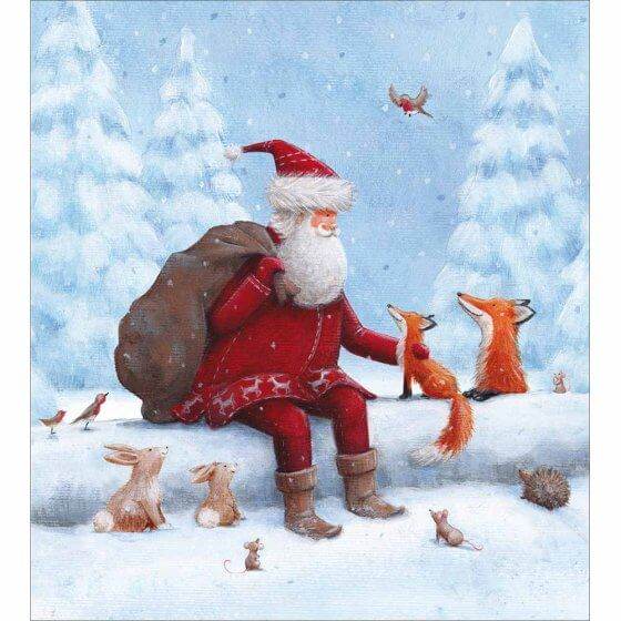 5 Woodland Santa Charity Christmas Cards - House of Cards