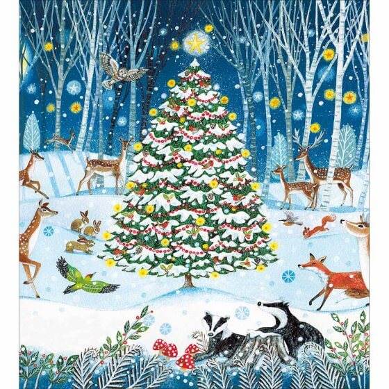 5 Woodland Tree Charity Christmas Cards - House of Cards