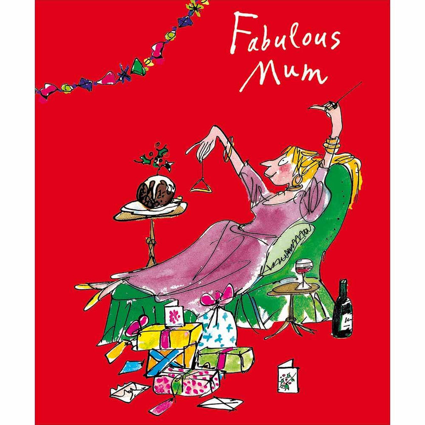 Quentin Blake Fabulous Mum Christmas Card 2025