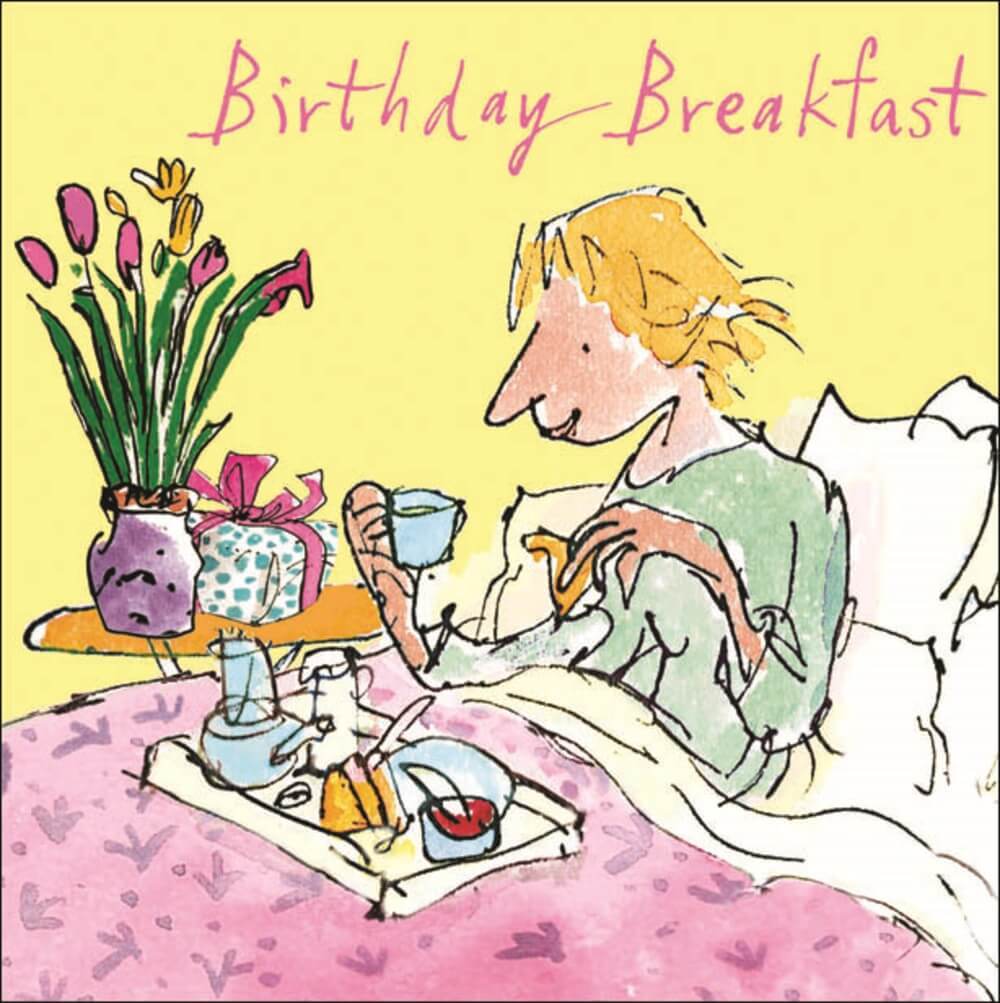 Quentin Blake Birthday Breakfast Birthday Card - House of Cards