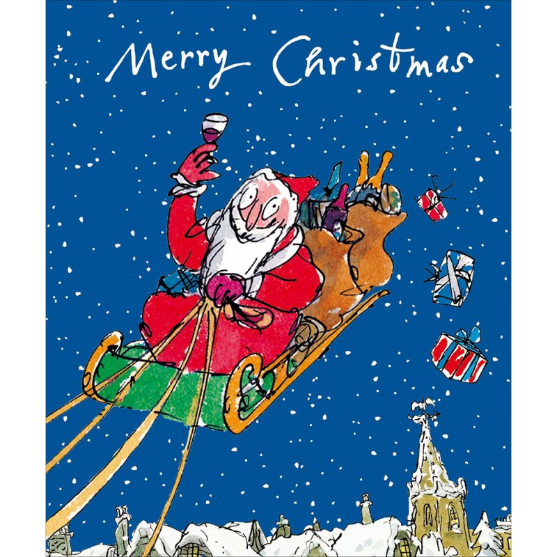 Quentin Blake Santa Christmas Card