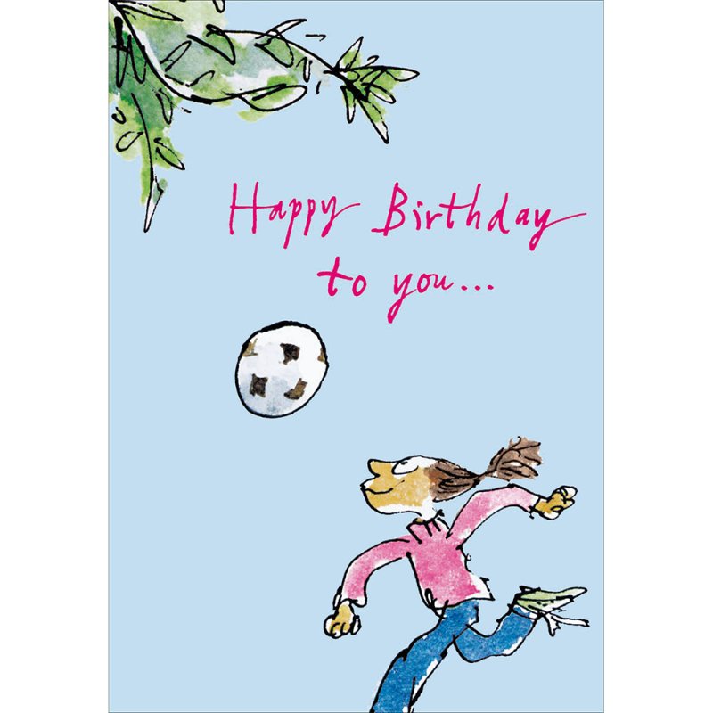Quentin Blake Football Girl Birthday Card