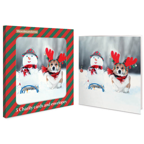 5 Reindeer Dog Charity Christmas Cards