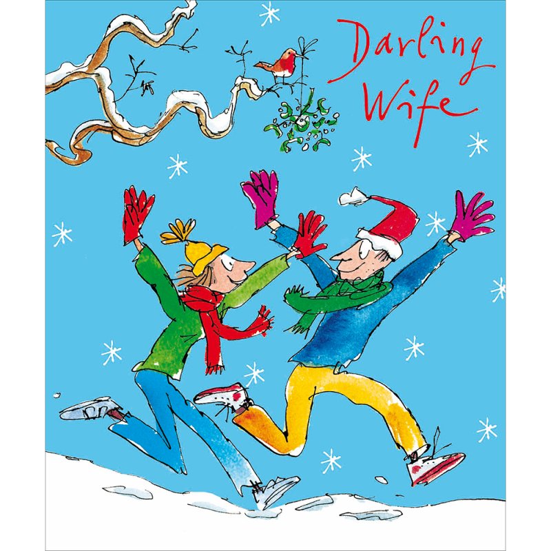 Quentin Blake Darling Wife Christmas Card