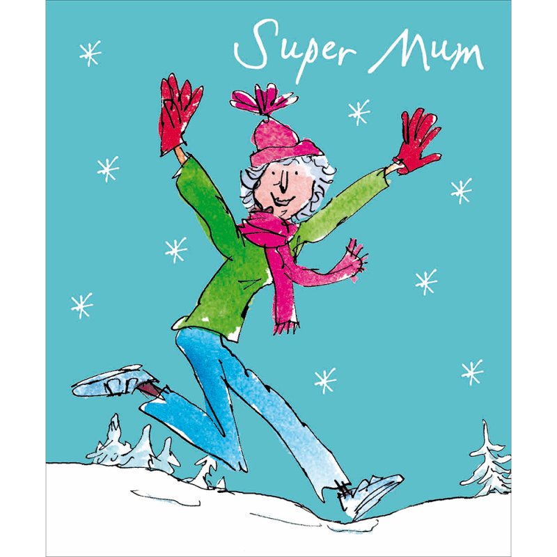 Quentin Blake Super Mum Christmas Card