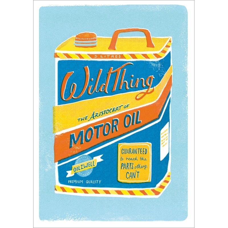 Motor Oil Birthday Card