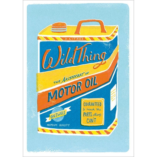 Motor Oil Birthday Card