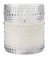 Embossed Glass Smokey Black LED Candle